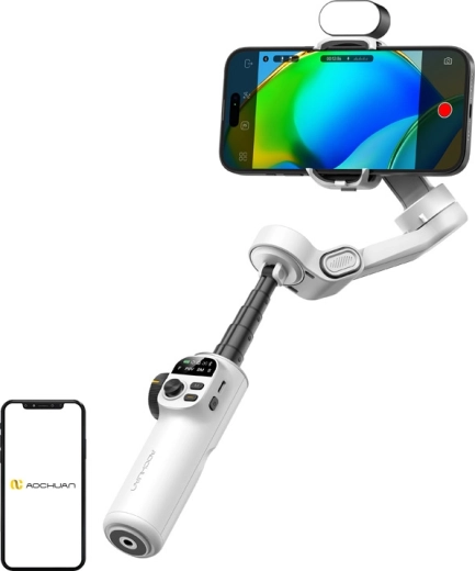 Stabilizátor AOCHUAN Smart X2 s RGB osvetlením (biely)
