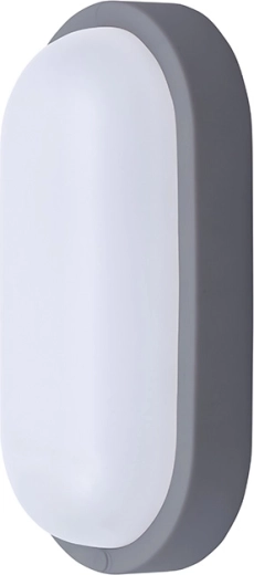 Solight LED vonkajšie oválne svietidlo 13 W, 910 lm, 4000 K, IP54, sivé, 21 cm