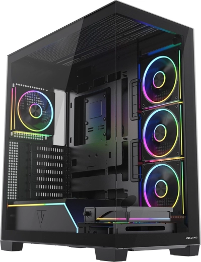 Počítačová skriňa Modecom Volcano Stellar Plus ARGB Midi 5F, čierna