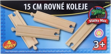 Vláčky Max rovné koľaje 15 cm - 4 ks