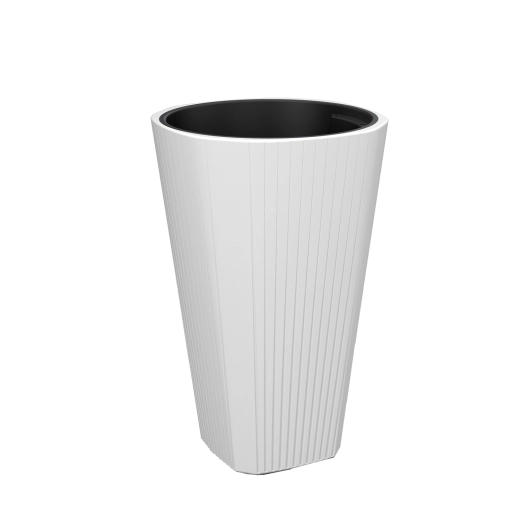 Kvetináč Muza 39 cm biely s vložkou