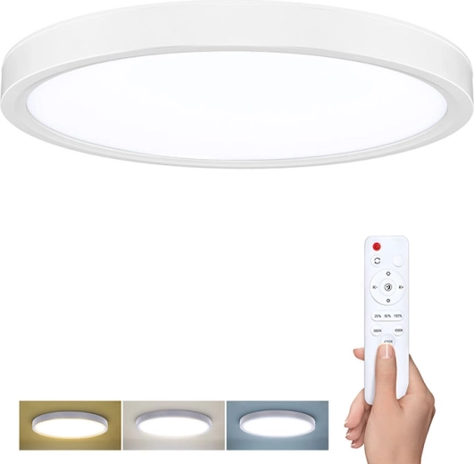 Solight LED stropné/nástenné svietidlo Estela White s diaľkovým ovládačom, 60 W, 4500 lm, 50 cm, stmievateľné, CCT 3000–6500 K