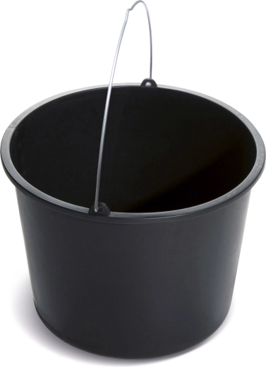 Stavebné vedro 5 l čierne s kovovým uchom