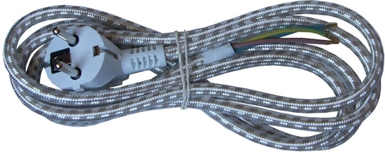 Solight flexo napájací kábel 3 m, 3×0,75 mm², opletený, uhlová vidlica