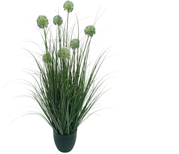 Garden Line umelá okrasná tráva v kvetináči Allium modrá 105 cm