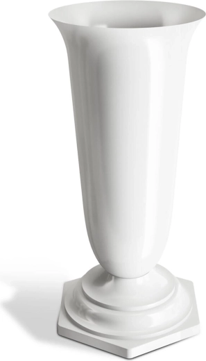 Cintorínska váza NATY s ťažkým dnom 23 cm, biela