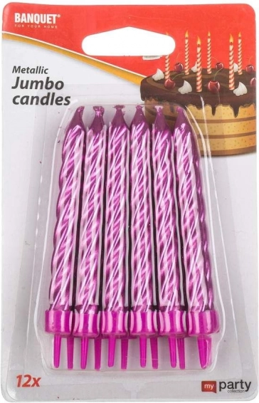 Jumbo narodeninové sviečky MY PARTY - balenie po 12 ks