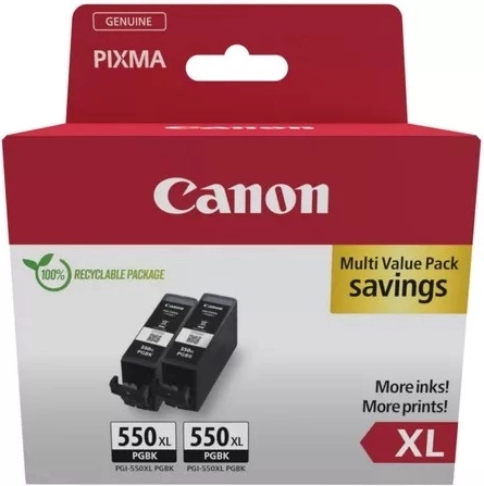 Čierny atramentový zásobník Canon PGI-550XL dvojbalenie