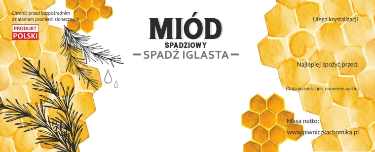 Sada etikiet na med – medovicový smrek/borovica 154 × 60 mm, 100 ks