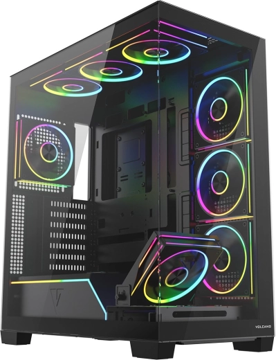 Počítačová skriňa MODECOM Volcano Stellar Plus ARGB Midi 8F, čierna