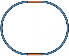 Piko sada koľajníc A – základný ovál H0