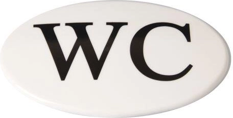 Dverový štítok WC – biely plast