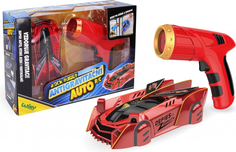 Rock Buggy antigravitačné RC auto s laserom 15 cm červené