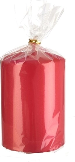 Valcová sviečka v matnej červenej farbe 10 cm