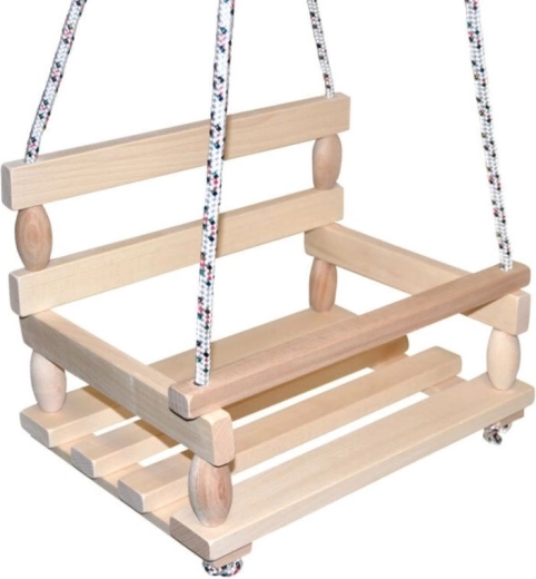 Drevená hojdačka prírodná