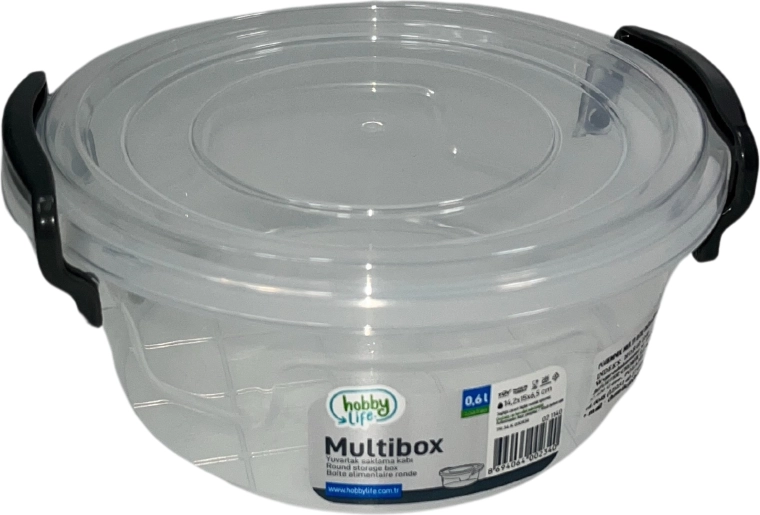 Plastový okrúhly box na potraviny 600 ml s vekom