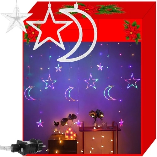 Vianočný svetelný záves 138 LED multicolor