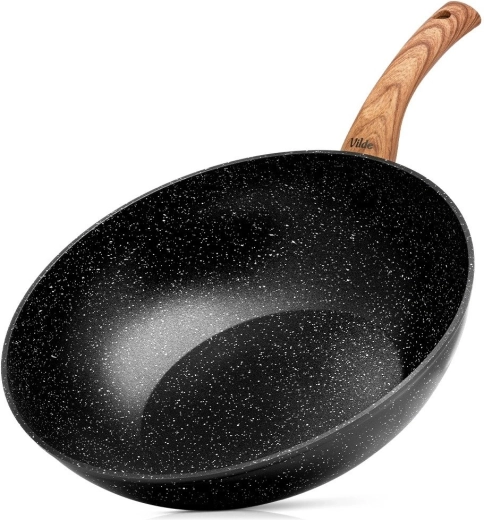 Wok panvica Vilde Granitica Wood 32 cm