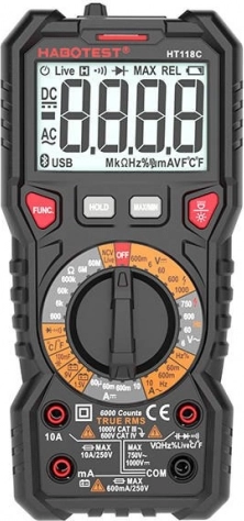 Digitálny multimeter true rms s testom batérií habotest ht118c