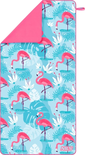 Rýchloschnúci mikrovláknový uterák NILS Camp plameniaky 160 × 80 cm