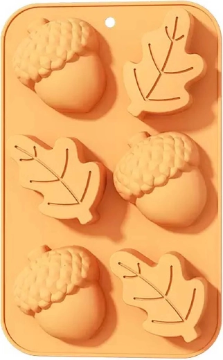 Silikónová forma na pečenie šiška a list oranžová 27 × 17 × 3 cm