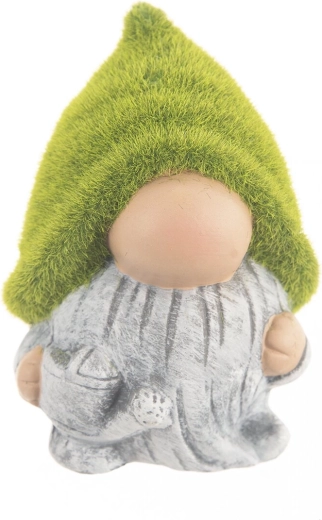 Dekoratívny trpaslík keramika/mech sivý/zelený 15 cm