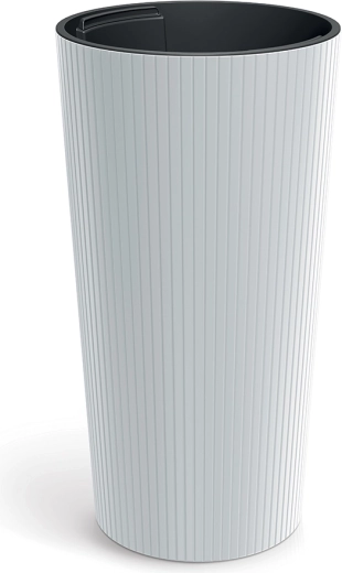 Kvetináč Lamia Slim 25 cm biely s vložkou