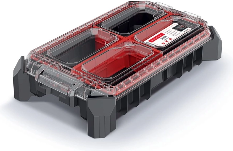 Modulárny organizér MSX 36,8 × 22,8 × 7,7 cm s priehľadným vekom