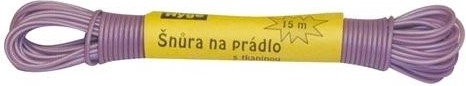 Šnúra na prádlo 10 m s plastovým poťahom, mix farieb