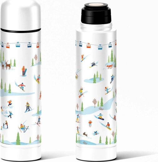 Nerezová termoska TORO s motívom lyžiarov 500 ml