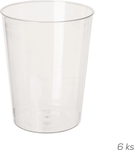 Plastový pohár 280 ml, transparentný – 6 ks