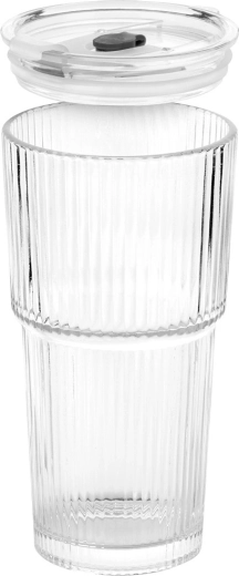 Viečko s tesnením a otvorom na slamku