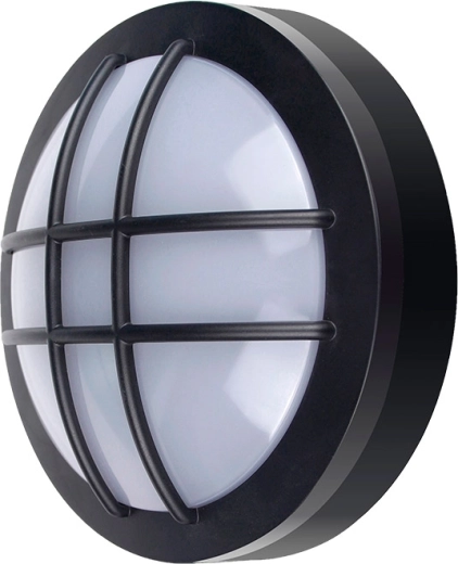 Solight LED vonkajšie svietidlo okrúhle s mriežkou 13 W, 910 lm, 4000 K, IP65, čierne - 1 kus