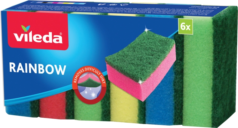 Hubky Vileda Rainbow, 6 ks