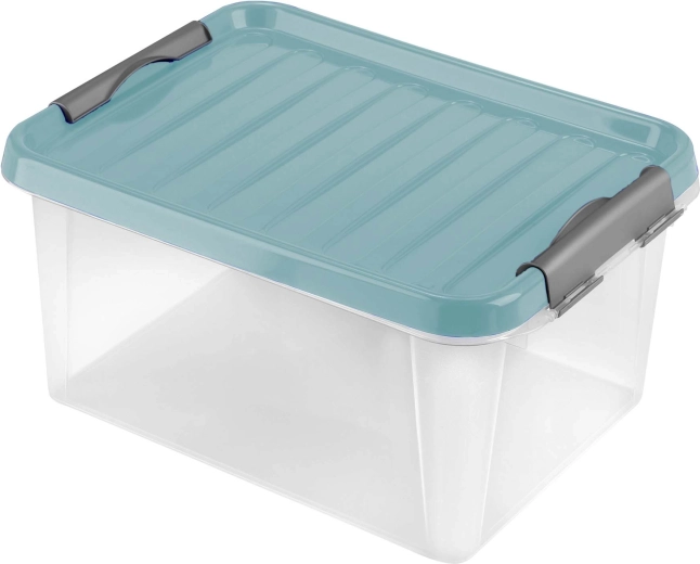 Plastový úložný box s vekom Heidrun Clip 14 l