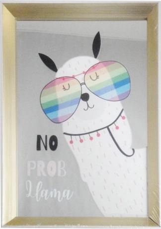 Obraz 20 × 30 cm v ráme so zrkadlom a lamou