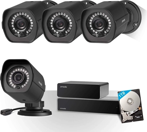 zmodo sada kamerového systému 4× 1080p s nvr a 1 tb diskom