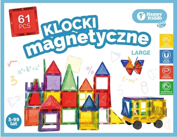 SmilyPlay magnetická stavebnica 61 dielov