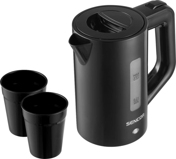 Sencor cestovná rýchlovarná kanvica 0,5 l s pohármi