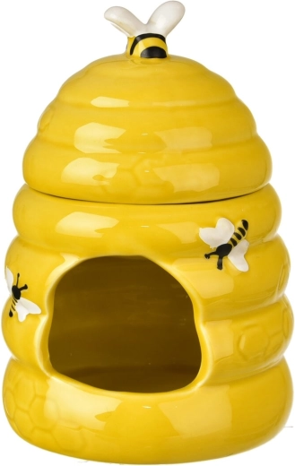 Keramická aromalampa v tvare včelieho úľa žltá 14 cm