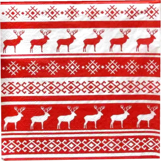 Vianočné obrúsky so sobom 33 × 33 cm, 3-vrstvové – 1 kus