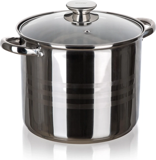 Nerezový hrniec LIVING 24 cm so sklenenou pokrievkou, 9 l