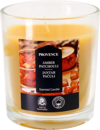 Vonná sviečka v skle jantár a pačuli 7 × 8 cm