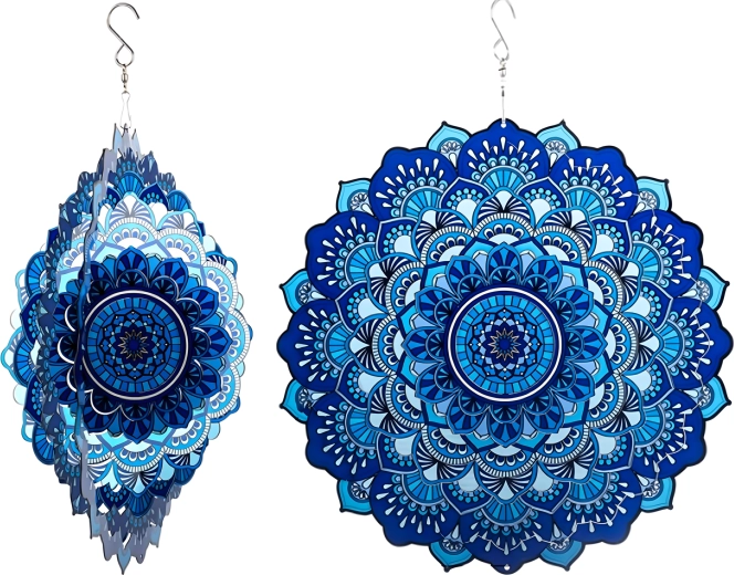 Závesná 3D mandala – veterný spinner 12" do záhrady a interiéru