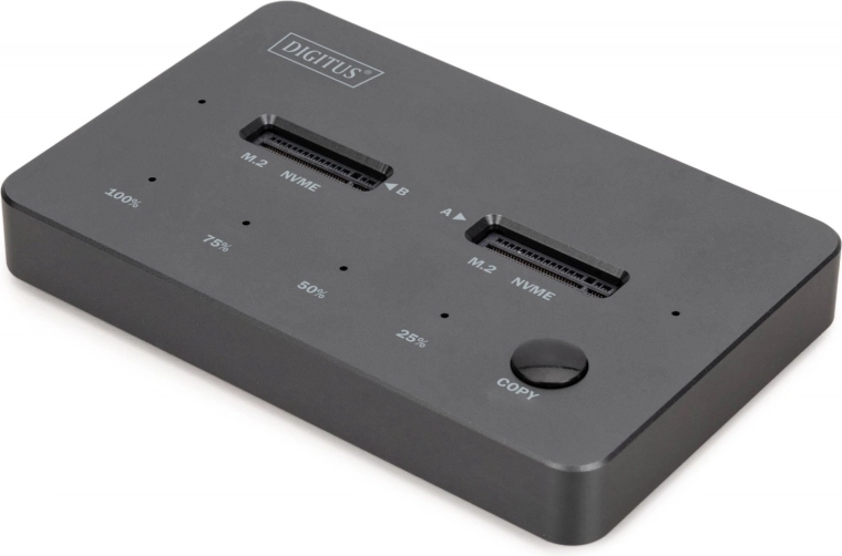 Digitus dokovacia stanica pre M.2 NVMe SSD s offline klonovaním, USB‑C 3.2 Gen 2 10 Gb/s, čierna
