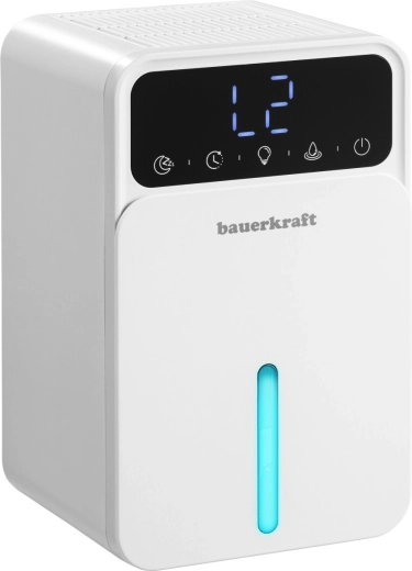 Bauerkraft kompaktný tichý mini odvlhčovač vzduchu s LED a dotykovým ovládaním 1,2 l