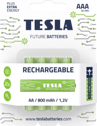 Nabíjacie batérie TESLA GREEN+ AAA Ni-MH 1,2 V, sada 4 ks
