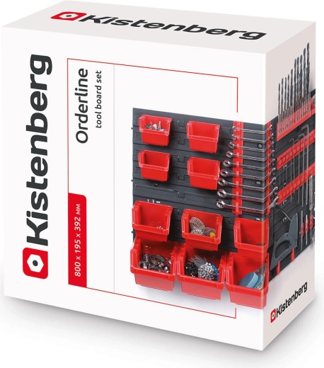 Závesný organizér na náradie s 10 boxmi ORDERLINE, 800 × 195 × 400 mm