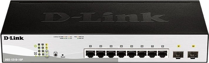 Prepínač DGS-1210-10P s 8GE PoE a 2SFP