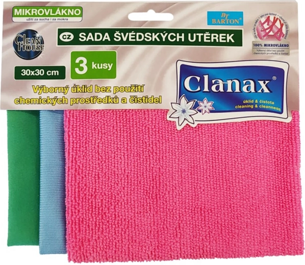 Utierky z mikrovlákna 30 × 30 cm – súprava 3 ks
